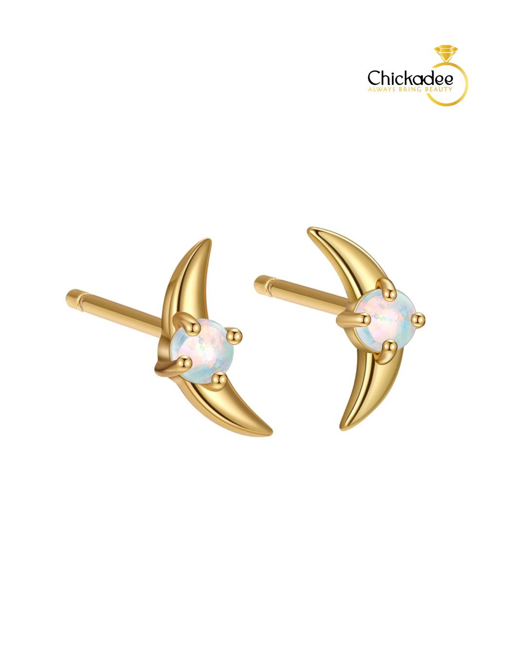 925 Sterling Silver Opal Stud Earrings