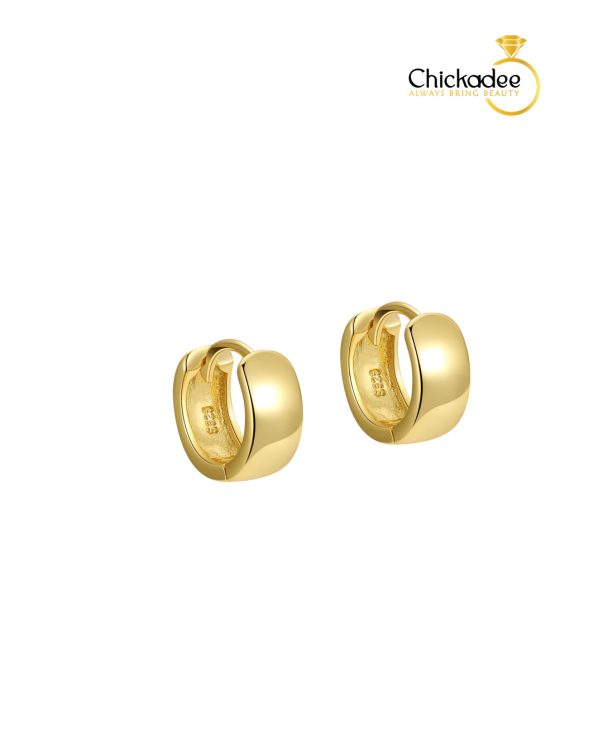 925 Sterling Silver Wide Smooth Round Geometric Earrings
