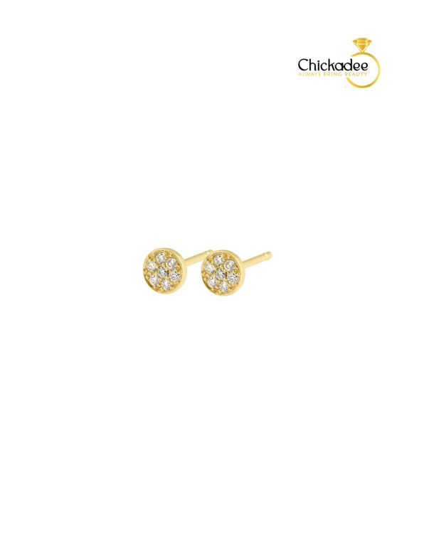 Diamond Mini Disc Stud Earrings 2mm