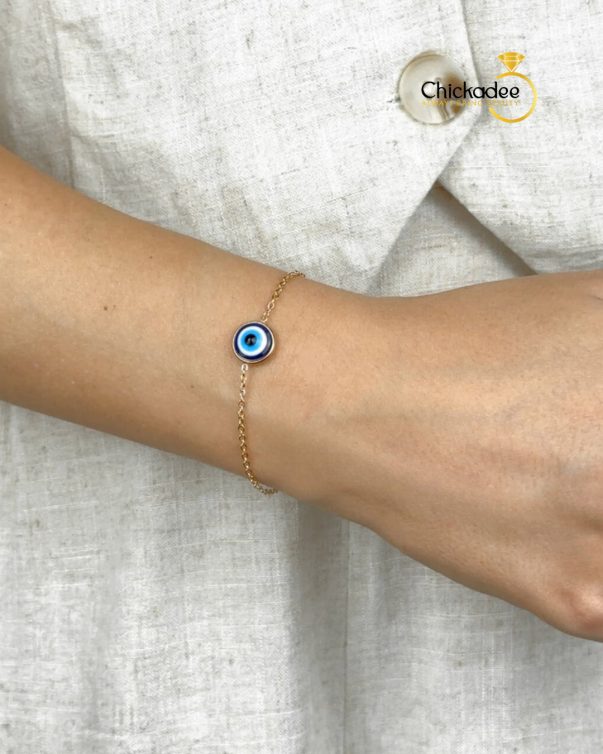 18k Pvd Gold Stainless Steel Evil Eye Bracelet