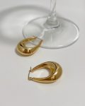Gold Plated Stainless Steel Chunky Open Hoops earring