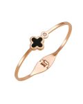 Rose Gold 4 Leaf Clover Bangle Bracelet