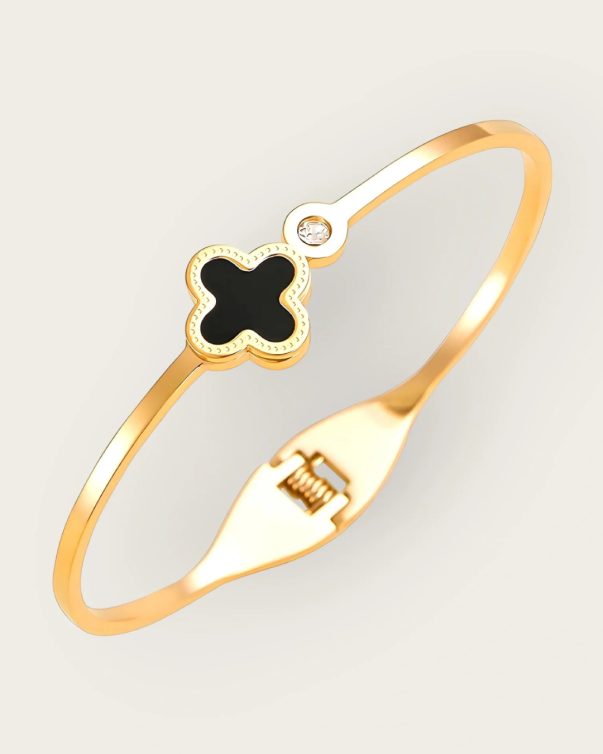Gold Plated Stainless Steel Four-Leaf Clover Bracelet