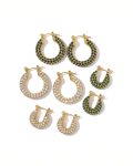 Gold Plated Stainless Steel Micro U-shaped Zircon Hoop Earrings