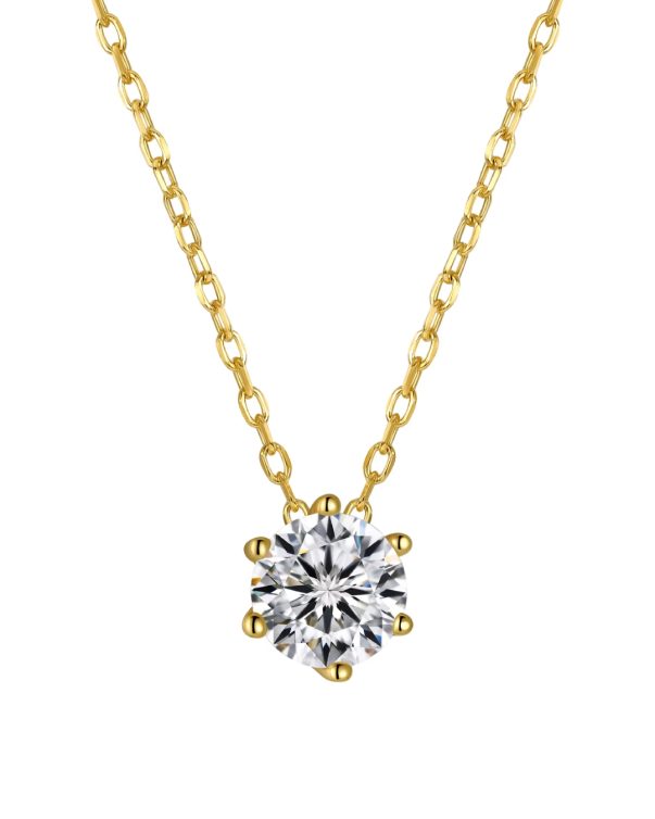 925 Sterling Silver Six Claw Zircon Setting Zircon Necklace