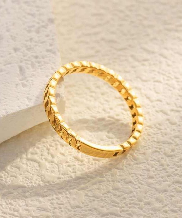 18K Gold Plated Stainless Steel High Polish Rings