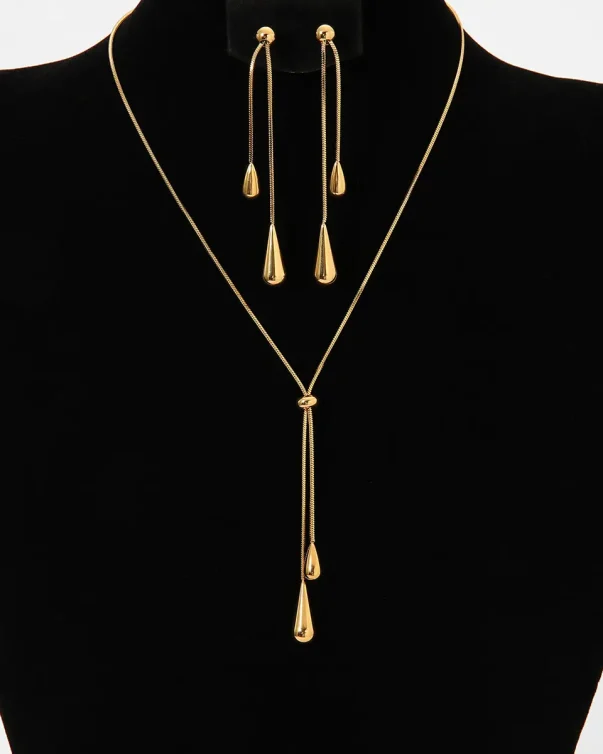 Gold Plated Tarnish Free Waterproof Bridal Wedding Dainty Long Necklace