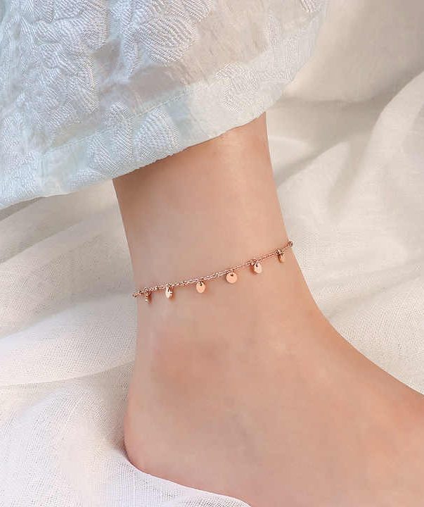 18k Gold Plated Stainless Steel Small Coin Disc Charm Anklet