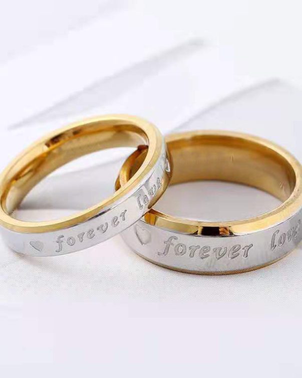 Stainless Steel 2pcs/set Minimalist Couple Rings Size 8