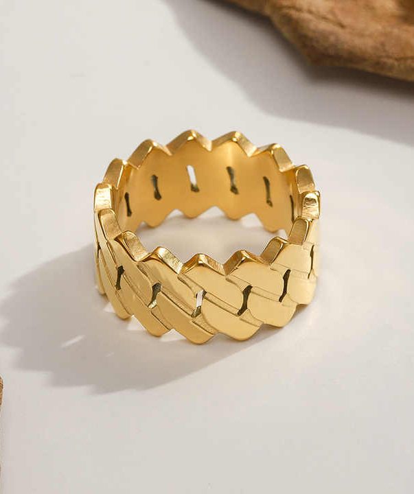 3pcs/set Simple Stainless Steel Miami Cuban Rings