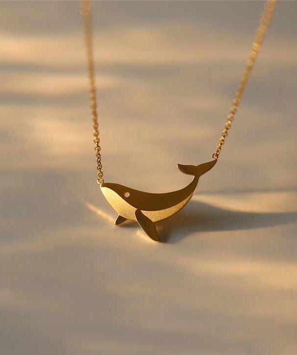 18K Gold Stainless Steel Ocean Animal Whale Pendant