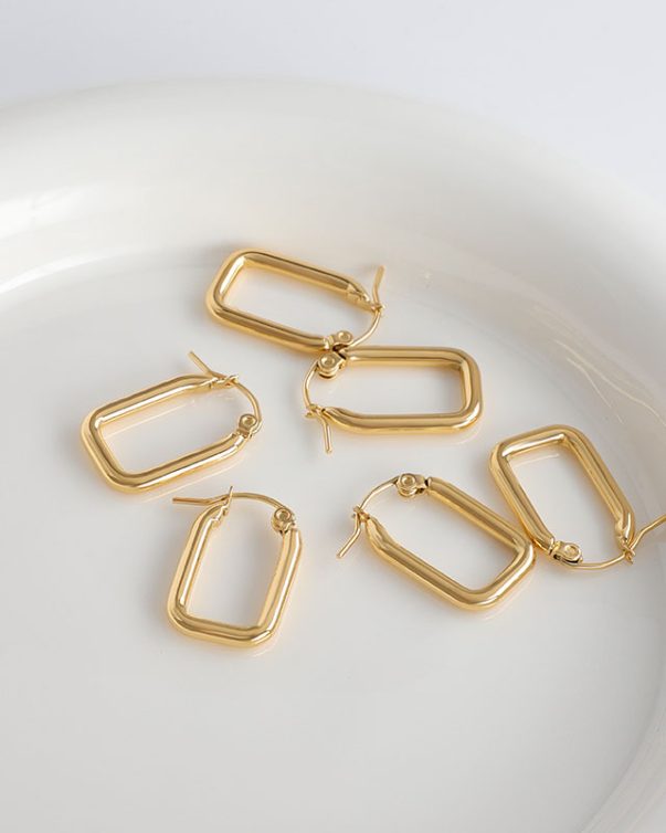 18K Gold Plated Filled U Shape Small Tiny Earrings