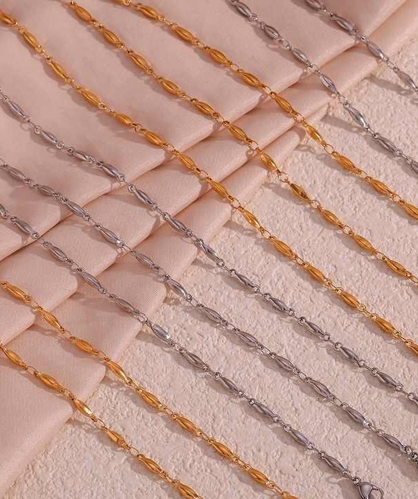 18k Gold Plated Stainless Steel Bead Chain Necklace