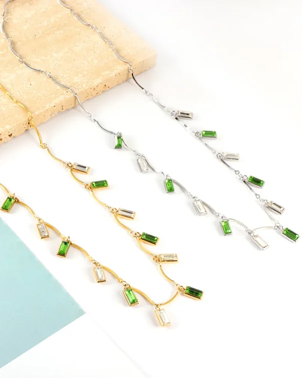 Fashion Best Selling High Quality Necklace 18k Gold Plated Stainless Steel Zircon Necklace