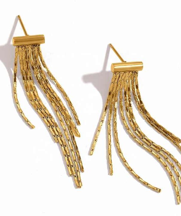 18k Gold Plated Stainless Steel  Dreamshow Tarnish Free Jewelry Tassel Party Jewelry