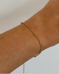 18k Gold Plated Stainless Steel Beaded Chain Bracelet