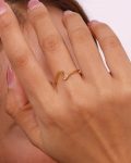 18k Gold Plated Stainless Steel Minimalist Water Wave Stacking Ring