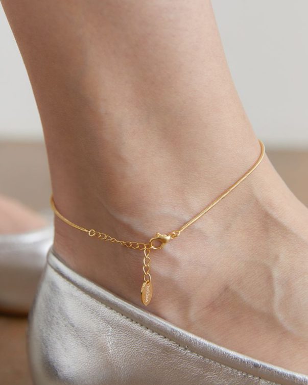 Gold Plated Stainless Steel Snake Chain Anklets