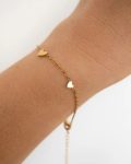 18K Gold Plated Stainless Steel Tiny Heart Bracelets
