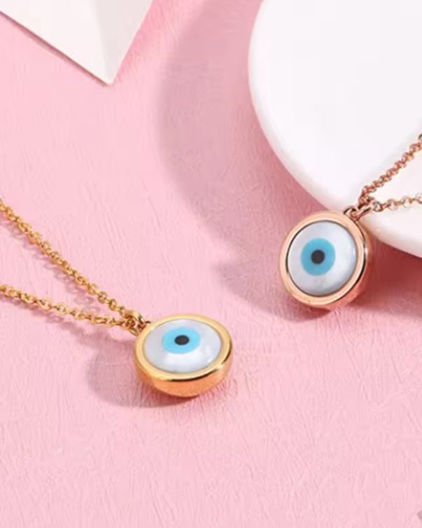 18K Gold Plated Evil Eye Pendant Necklace