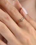 18K Gold Plated Double Chevron Ring