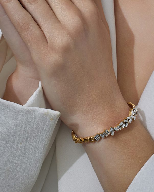 18K Gold Stainless Steel Coastal Cuff Bangle