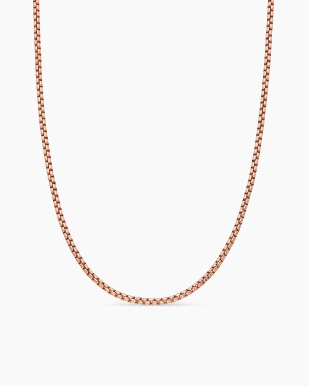 Rose Gold Plated Stainless Steel Box Chain Chain Necklace
