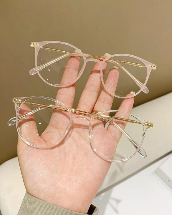 2pairs Round Clear Frame Anti-Blue Light Eyeglasses Perfect for Reading, Gaming, TV and Phones