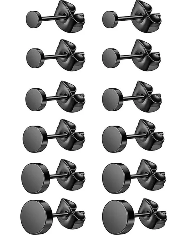 Stainless Steel Round Stud Earrings
