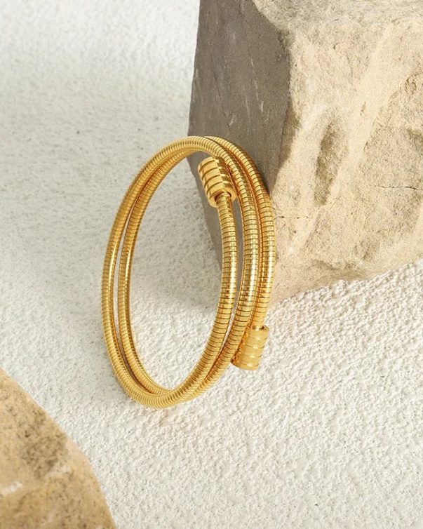 18K Gold Plated Stainless Steel Multi layer Bracelet