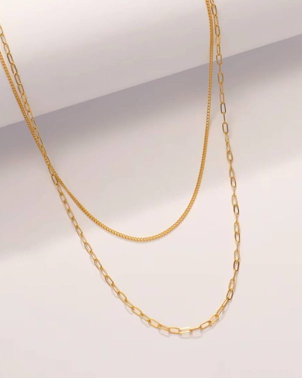 Double Layered Herringbone Rope Chain Stainless
