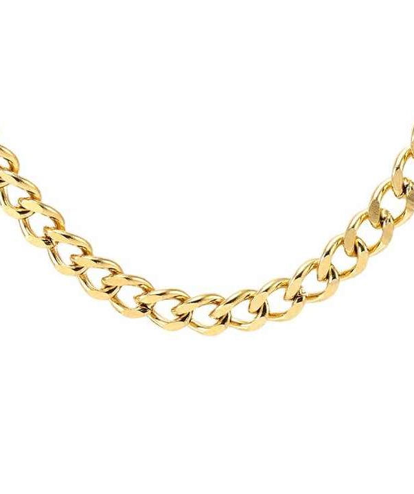 18K Gold Plated Stainless Steel Chain Jewelry Miami Cuban Link Curb Chain Necklace