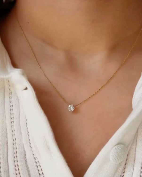18K Gold Plated Stainless Steel Cubic Zirconia Necklace