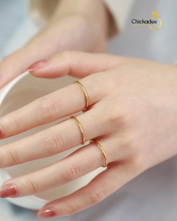 18K Gold Plated Stainless Steel Thin Rings