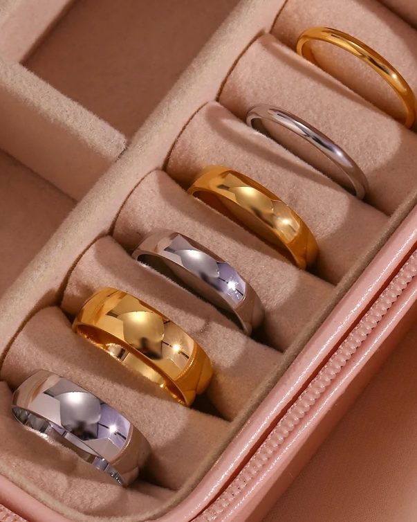 316L Stainless Steel Minimalist Silver Plated Rings