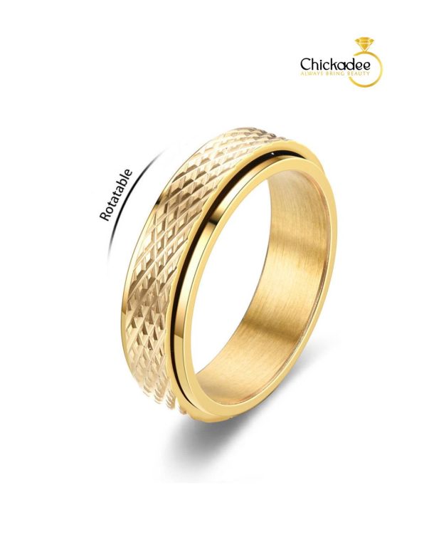 Snake Scales Spin Ring Gold