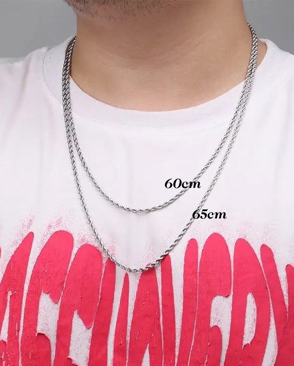 Plated Stainless Steel Twisted Chain Necklace For Unisex