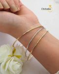 Minimalist Silver Plated Stainless Steel Stackable Bangles Bracelet