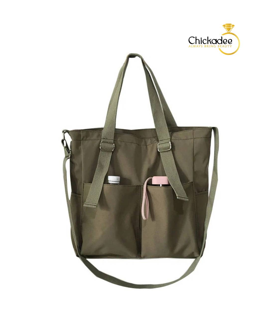 2024 high quality Korean multi-functional hand bill shoulder bag large capacity canvas bag shopping bag Green