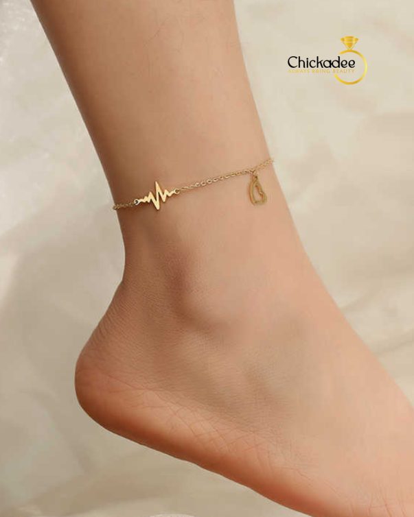 Hollow Heart Pendant Anklet