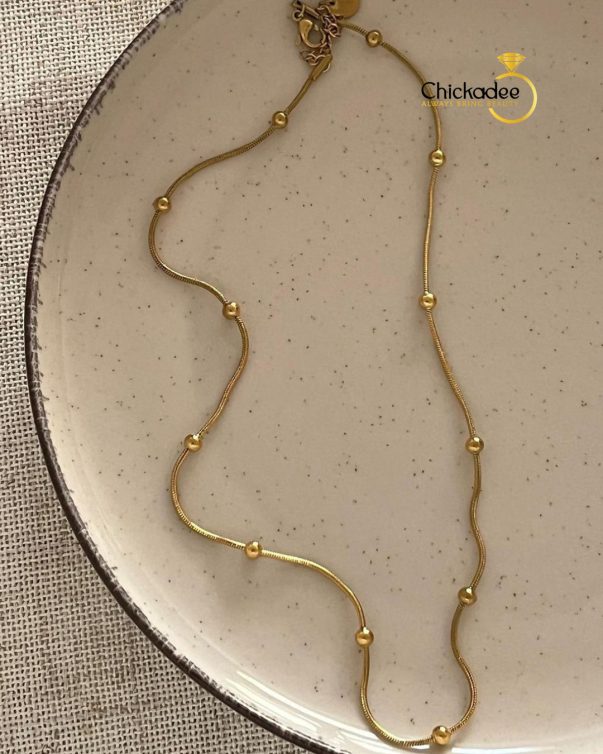Snake Beads Curb Chain Necklaces