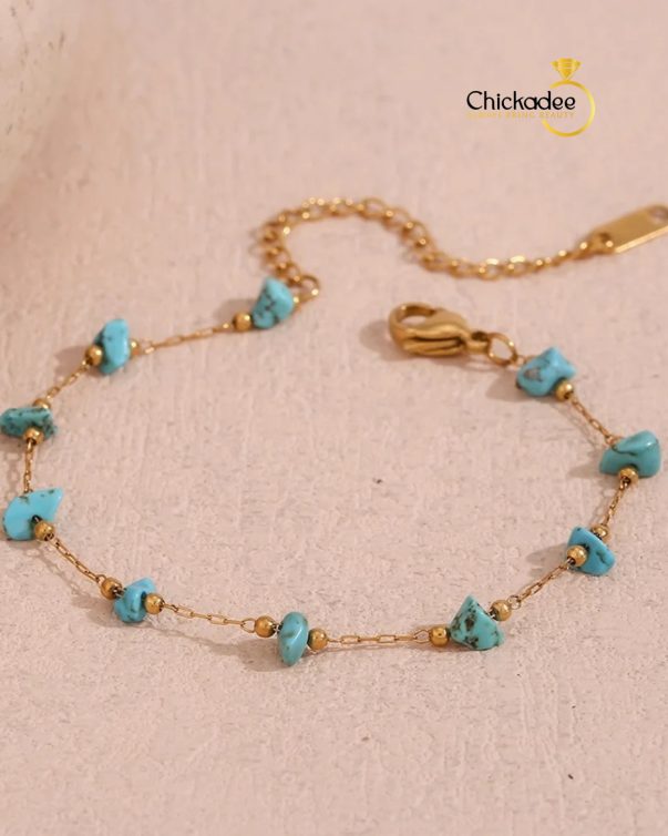 Turquoise Choker Gemstone Beaded Bracelet