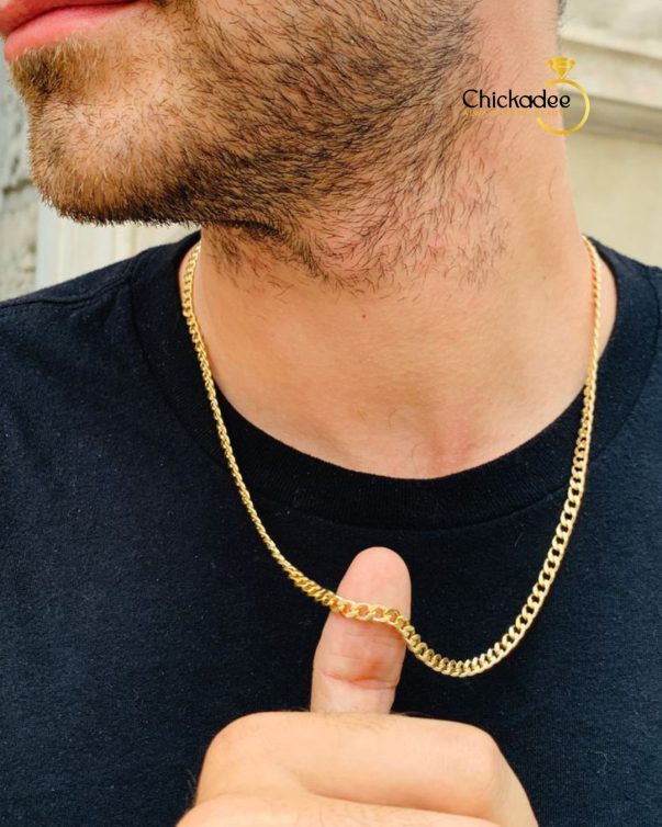 18k Gold Plated Stainless Steel 6mm Cuban Link Gold Chain - 24inches
