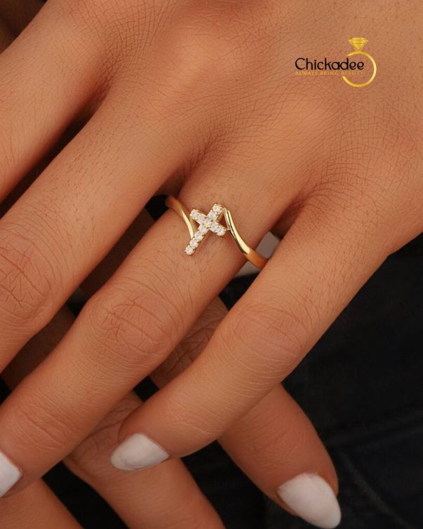 Dainty Opal Cross Religious Minimalist Ring