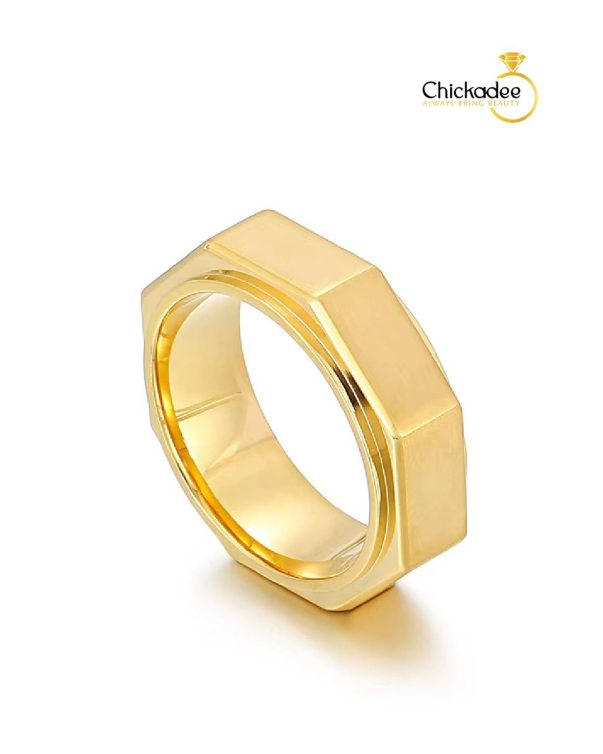 European and American Stainless Steel Boyfriend Combination Ring Gold
