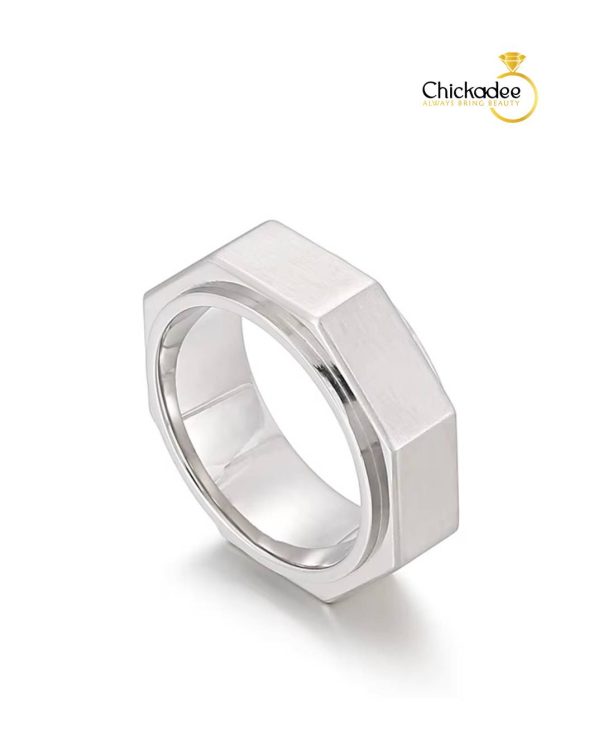 European and American Stainless Steel Boyfriend Combination Ring silver