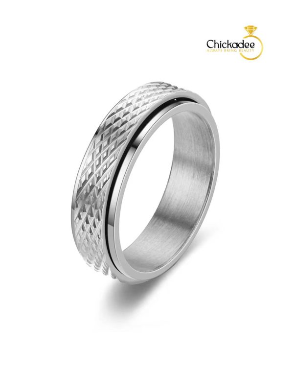 Snake Scales Spin Ring Silver