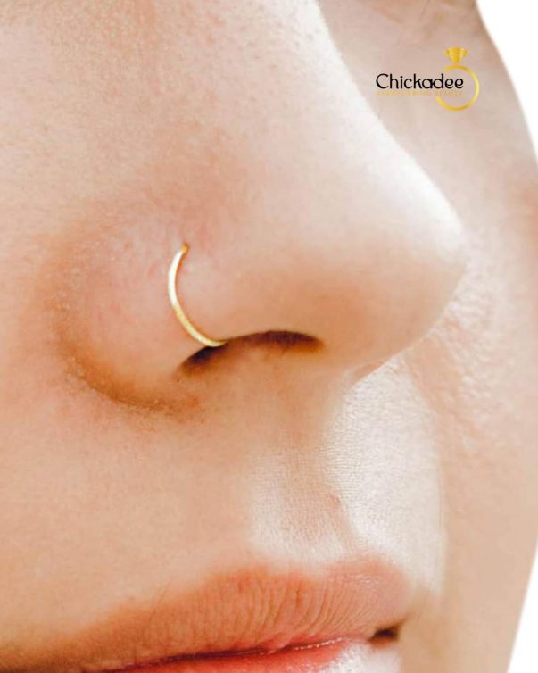 Gold Smooth Non Pierced nose ring