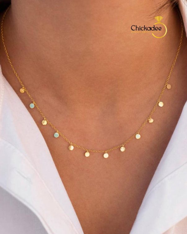 Gold Sequins Minimalist Necklace