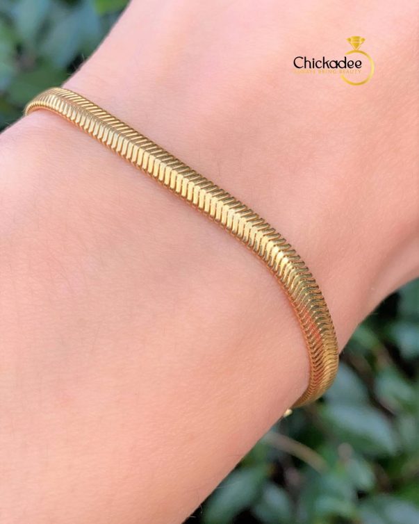 Gold Snake Chain Bracelet- Round Snake Chain